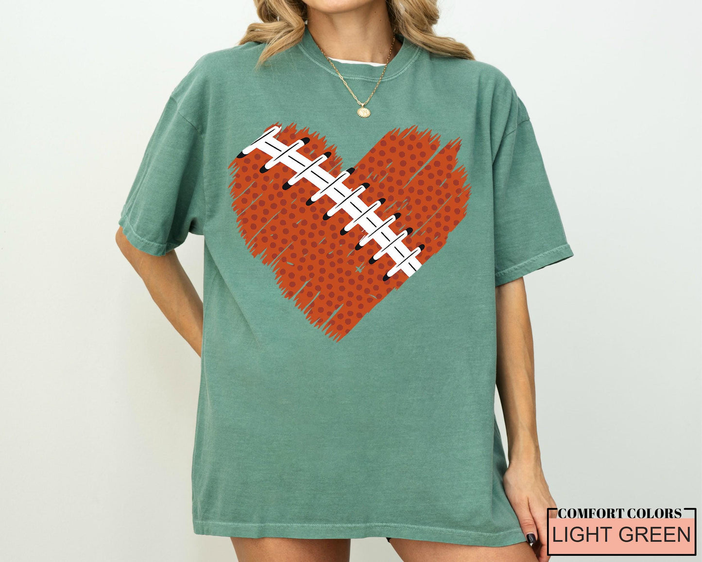 Football Heart Shirt: Game Day Tee for Mom, Dad, Sports Fan