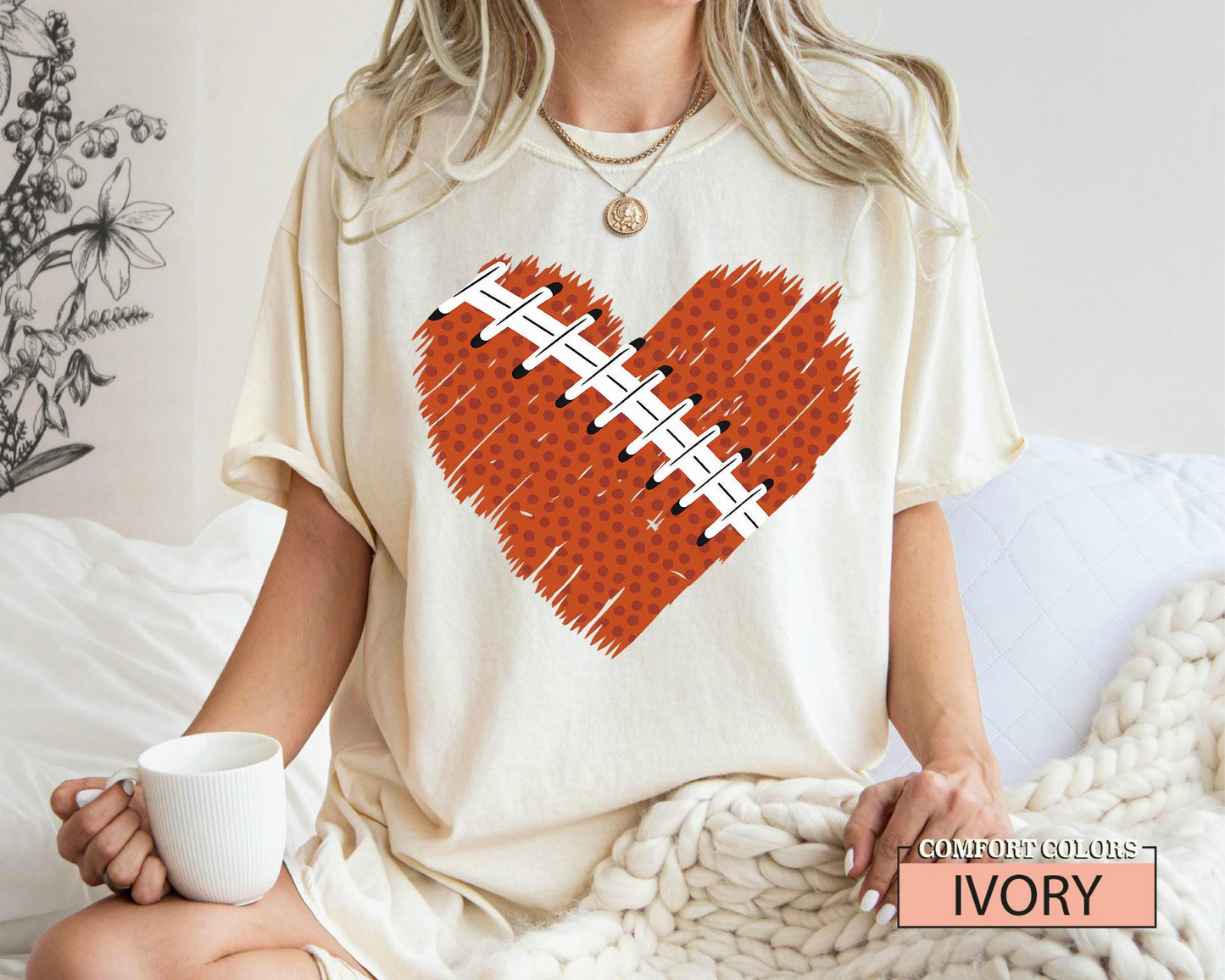 Football Heart Shirt: Game Day Tee for Mom, Dad, Sports Fan