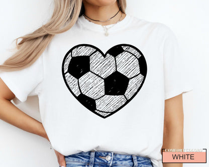 Soccer Ball Heart Shirt, Cheer Soccer Mom Tee