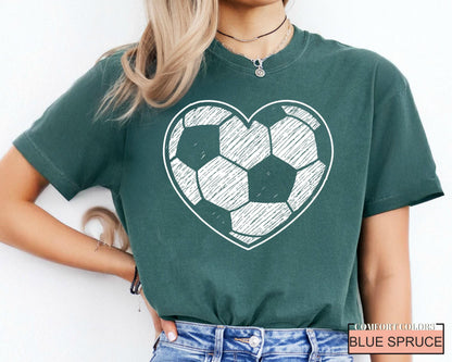 Soccer Ball Heart Shirt, Cheer Soccer Mom Tee