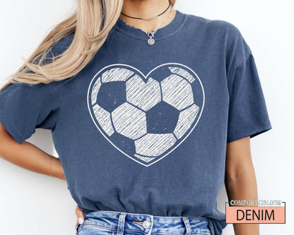Soccer Ball Heart Shirt, Cheer Soccer Mom Tee
