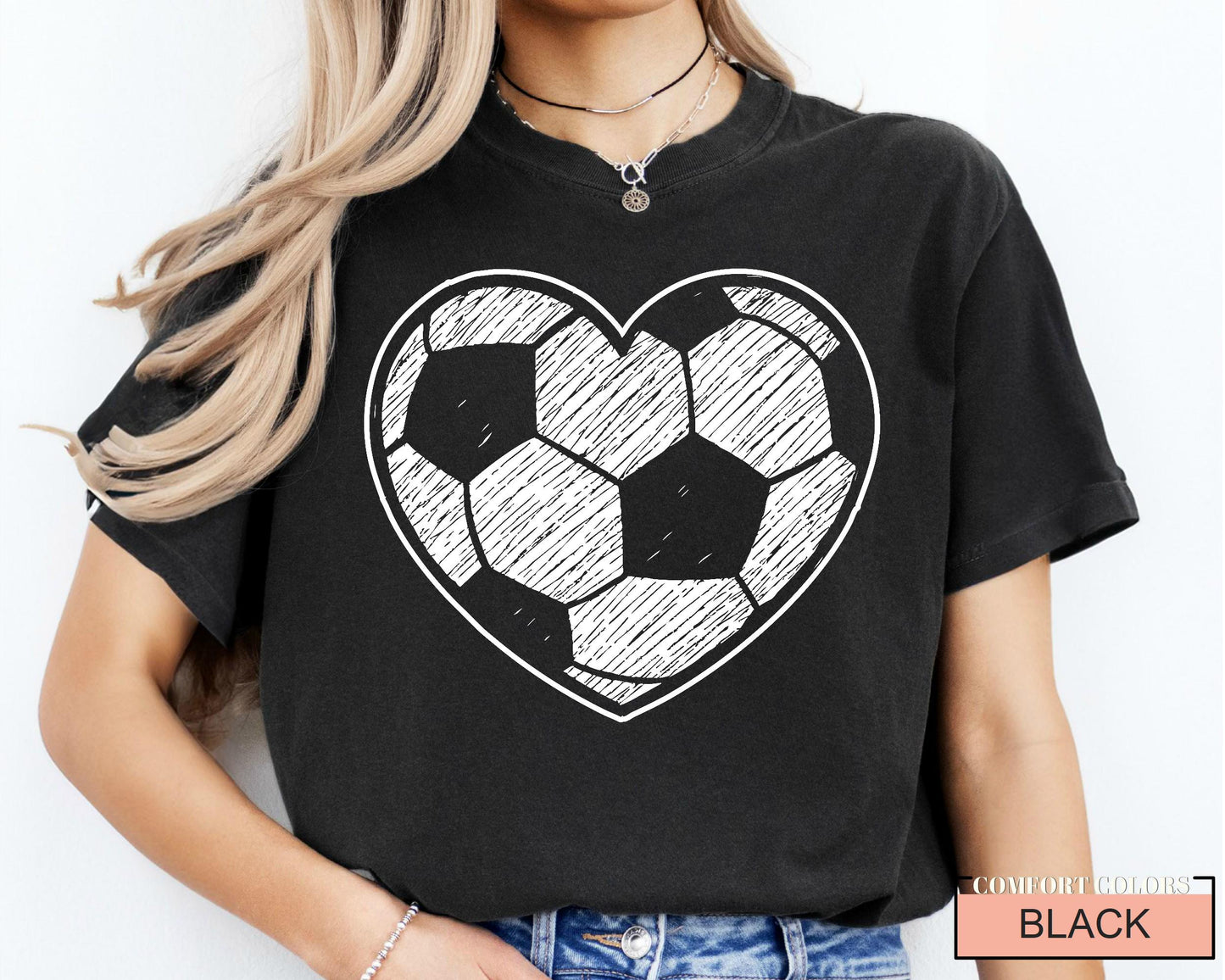 Soccer Ball Heart Shirt, Cheer Soccer Mom Tee