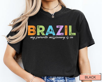 Missionary Mom T-Shirt: LDS Gift, USA & Brazil Heritage