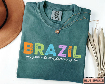 Missionary Mom T-Shirt: LDS Gift, USA & Brazil Heritage