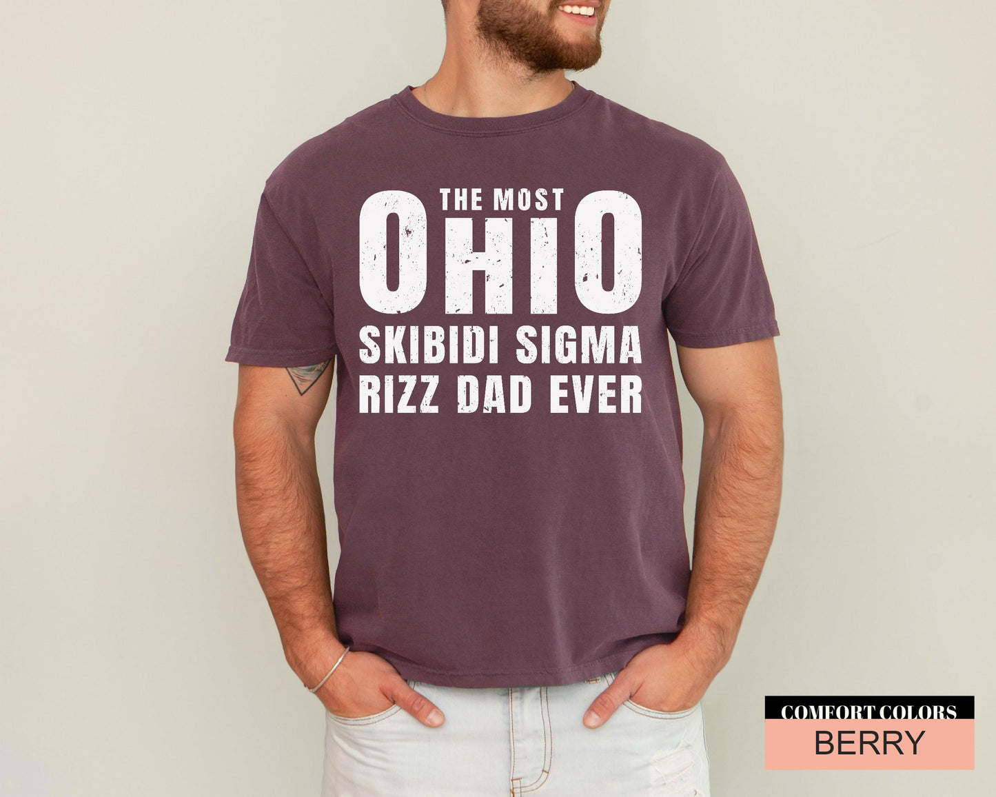 Funny Meme Dad Shirt: The Most Ohio Skibidi Sigma Rizz Dad Ever
