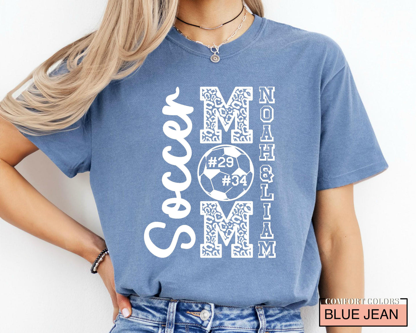 Personalized Soccer Mom Shirt: Custom Kids Names, Comfort Colors Tee