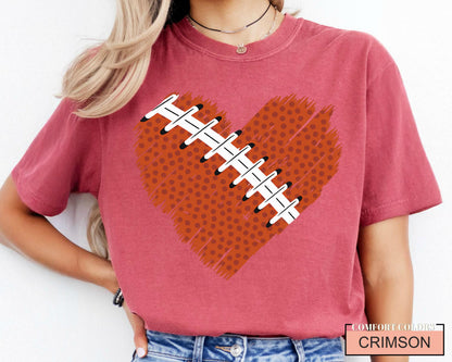 Football Heart Shirt: Game Day Tee for Mom, Dad, Sports Fan