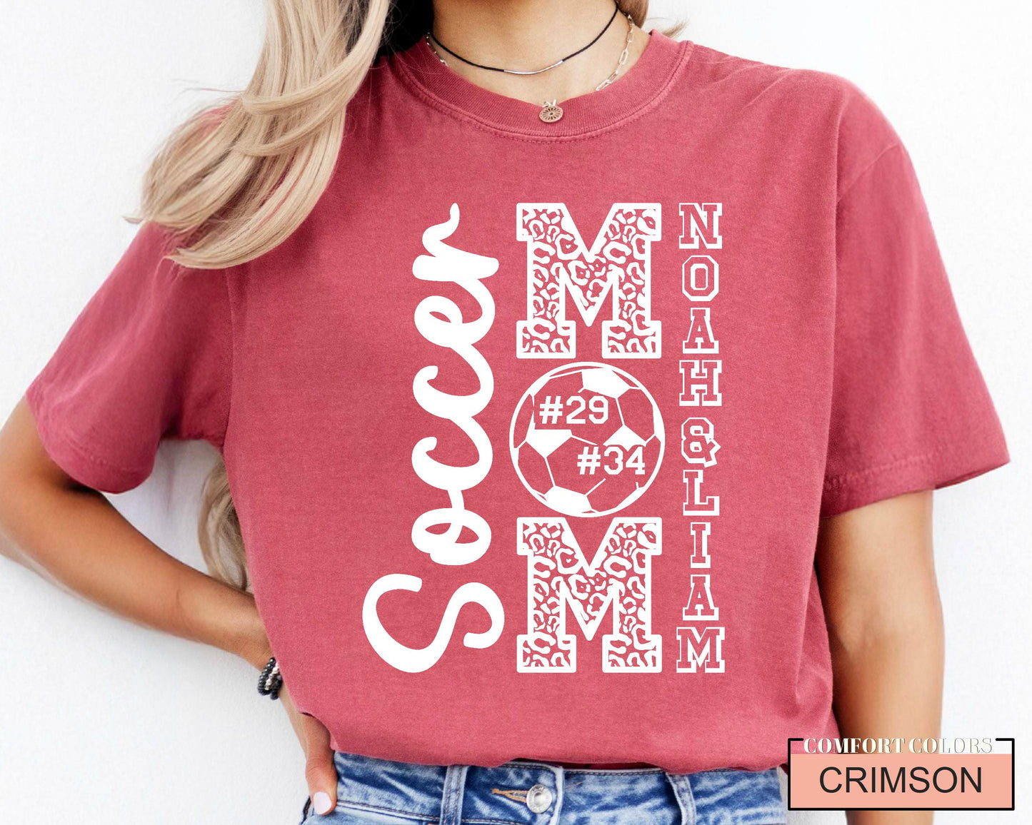 Personalized Soccer Mom Shirt: Custom Kids Names, Comfort Colors Tee