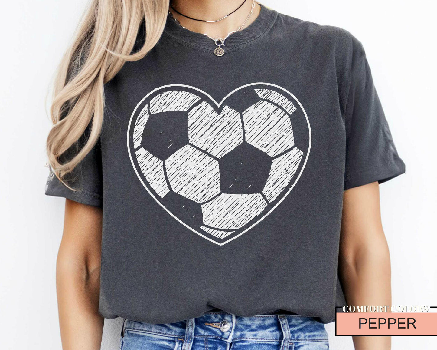 Soccer Ball Heart Shirt, Cheer Soccer Mom Tee
