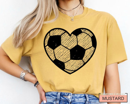 Soccer Ball Heart Shirt, Cheer Soccer Mom Tee