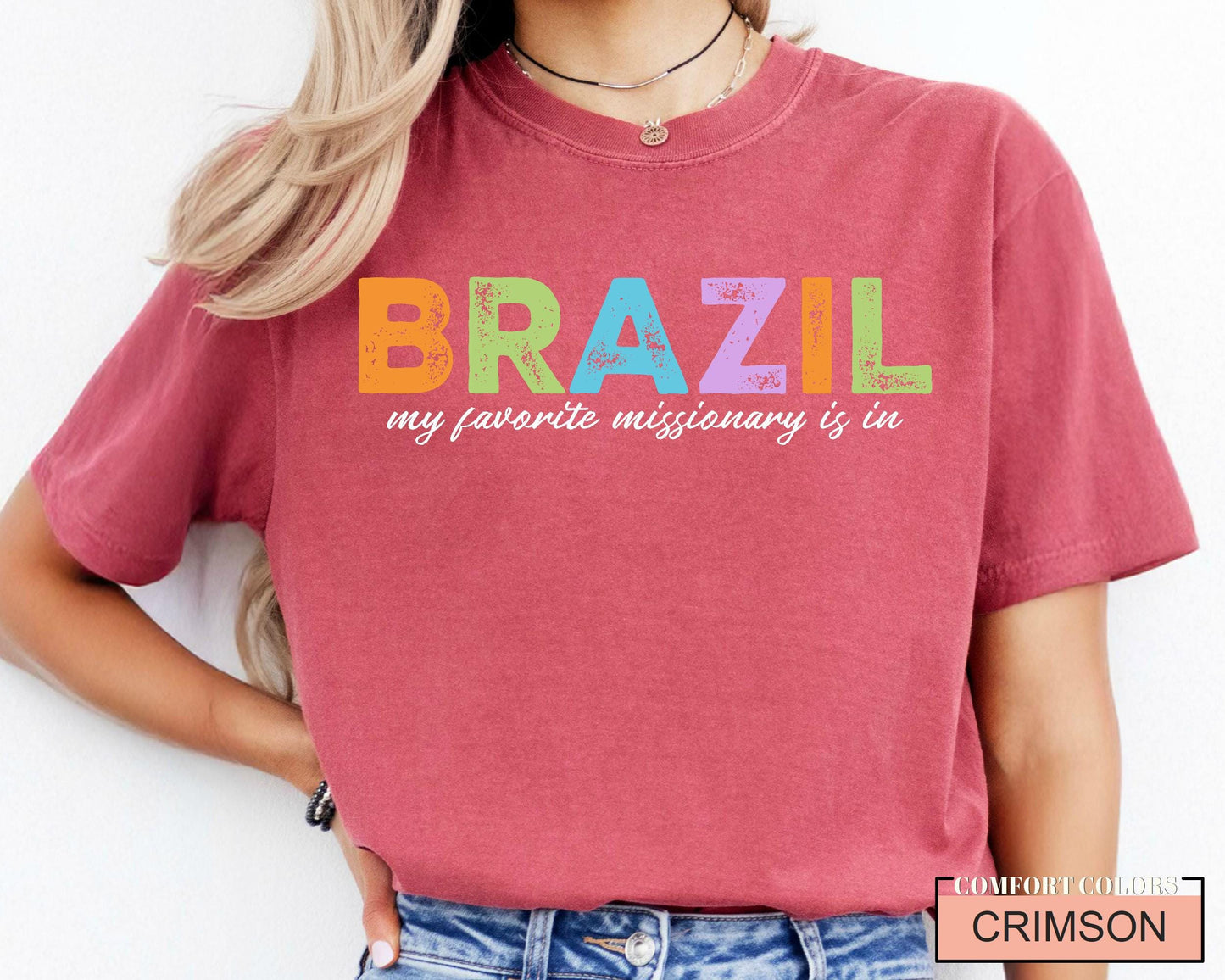Missionary Mom T-Shirt: LDS Gift, USA & Brazil Heritage