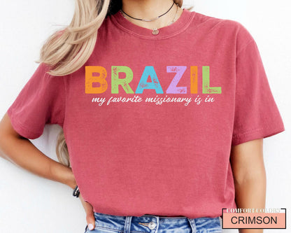 Missionary Mom T-Shirt: LDS Gift, USA & Brazil Heritage