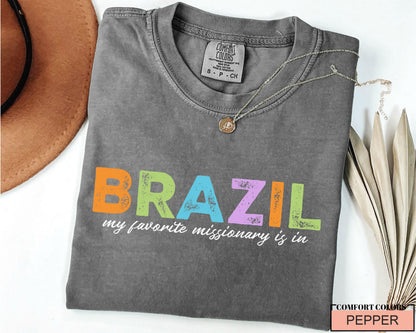 Missionary Mom T-Shirt: LDS Gift, USA & Brazil Heritage