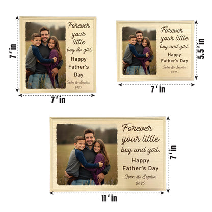 Personalized Dad and Daughter Photo Wooden Frame, Father's Day Gift
