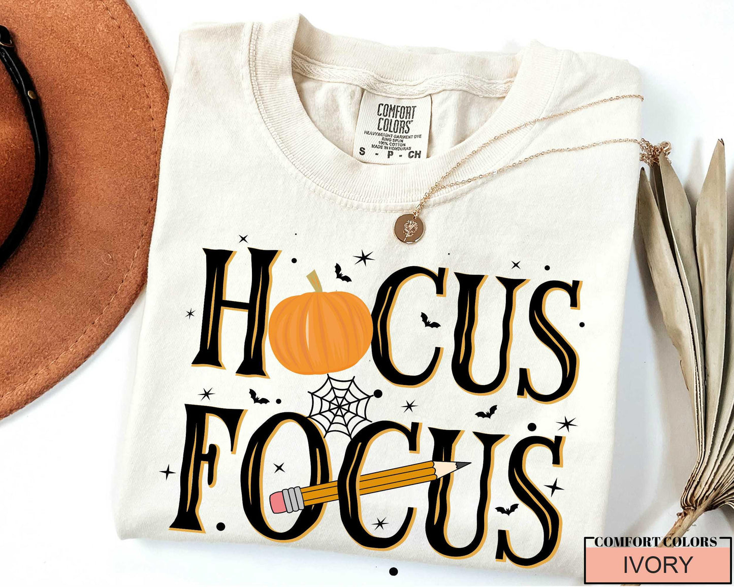 Funny Wizard Teacher Halloween Shirt, Hocus Focus Pumpkin Pencil School Top
