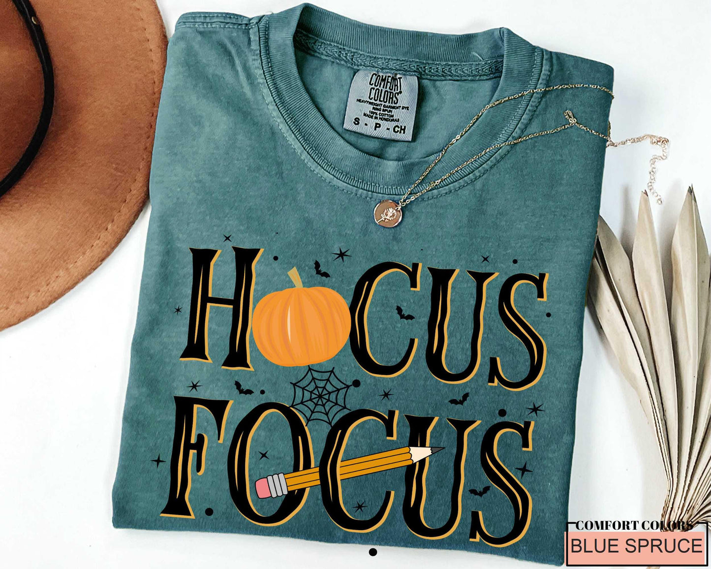 Funny Wizard Teacher Halloween Shirt, Hocus Focus Pumpkin Pencil School Top