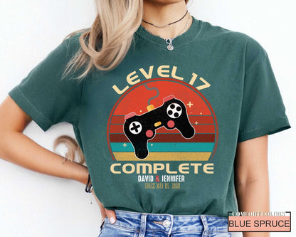 17th Anniversary Gamer T-Shirt: Level 17 Complete Matching Shirts