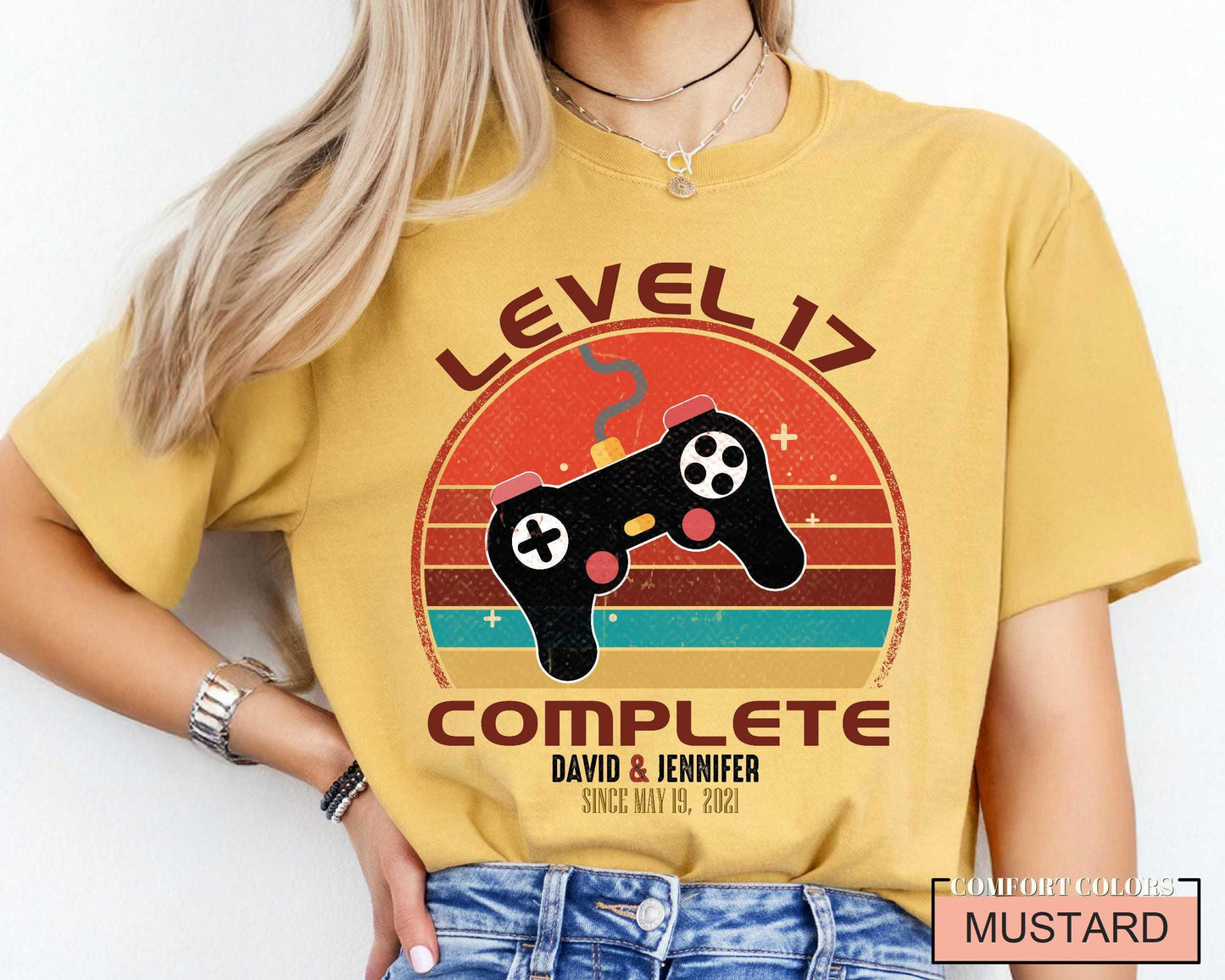 17th Anniversary Gamer T-Shirt: Level 17 Complete Matching Shirts