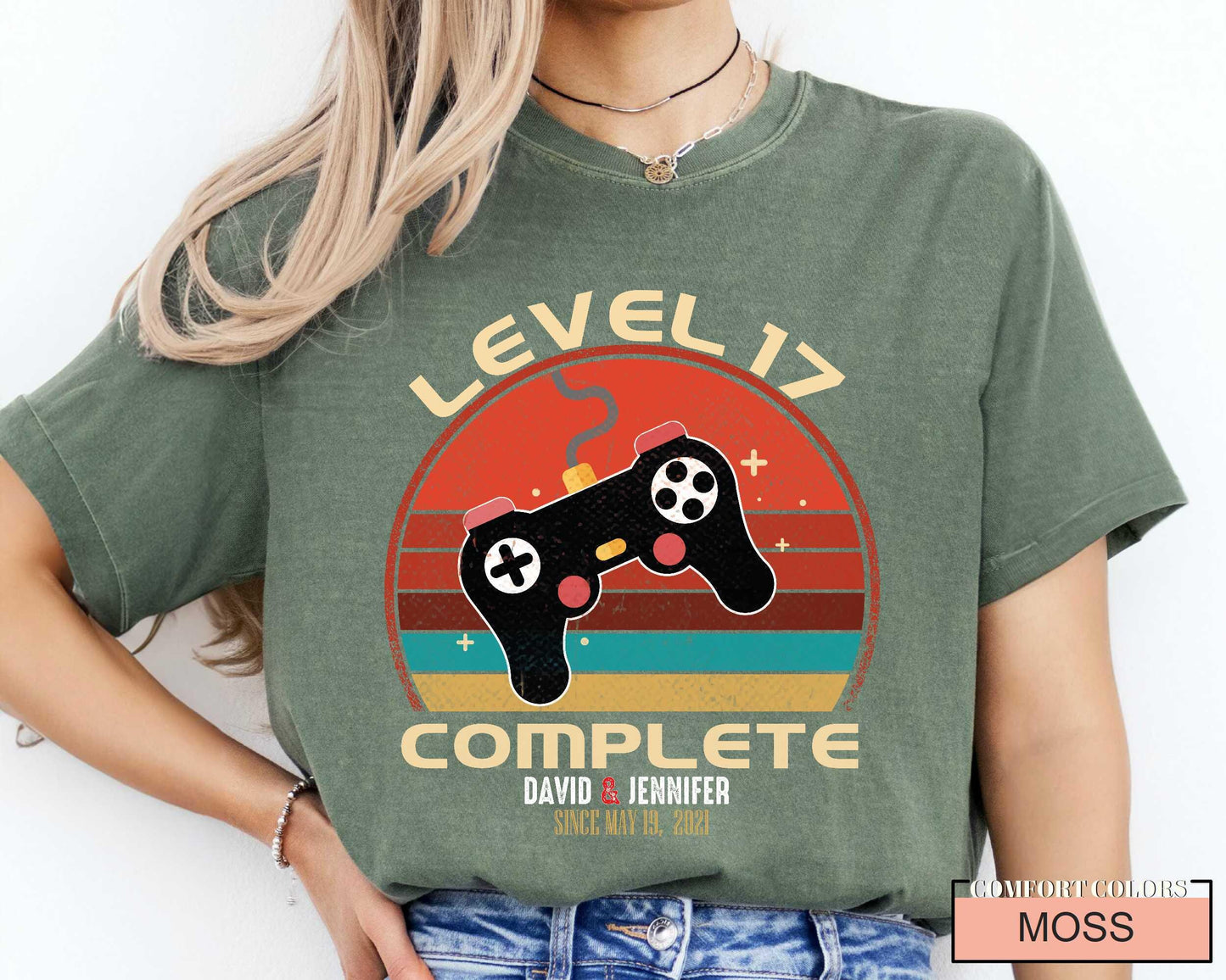 17th Anniversary Gamer T-Shirt: Level 17 Complete Matching Shirts