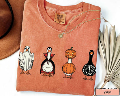 Funny Halloween Goose T-Shirt: Spooky Ghost, Pumpkin, Vampire Costume