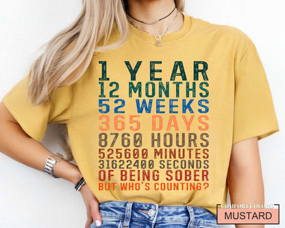 One Year Sober Shirt: AA NA Recovery Gift