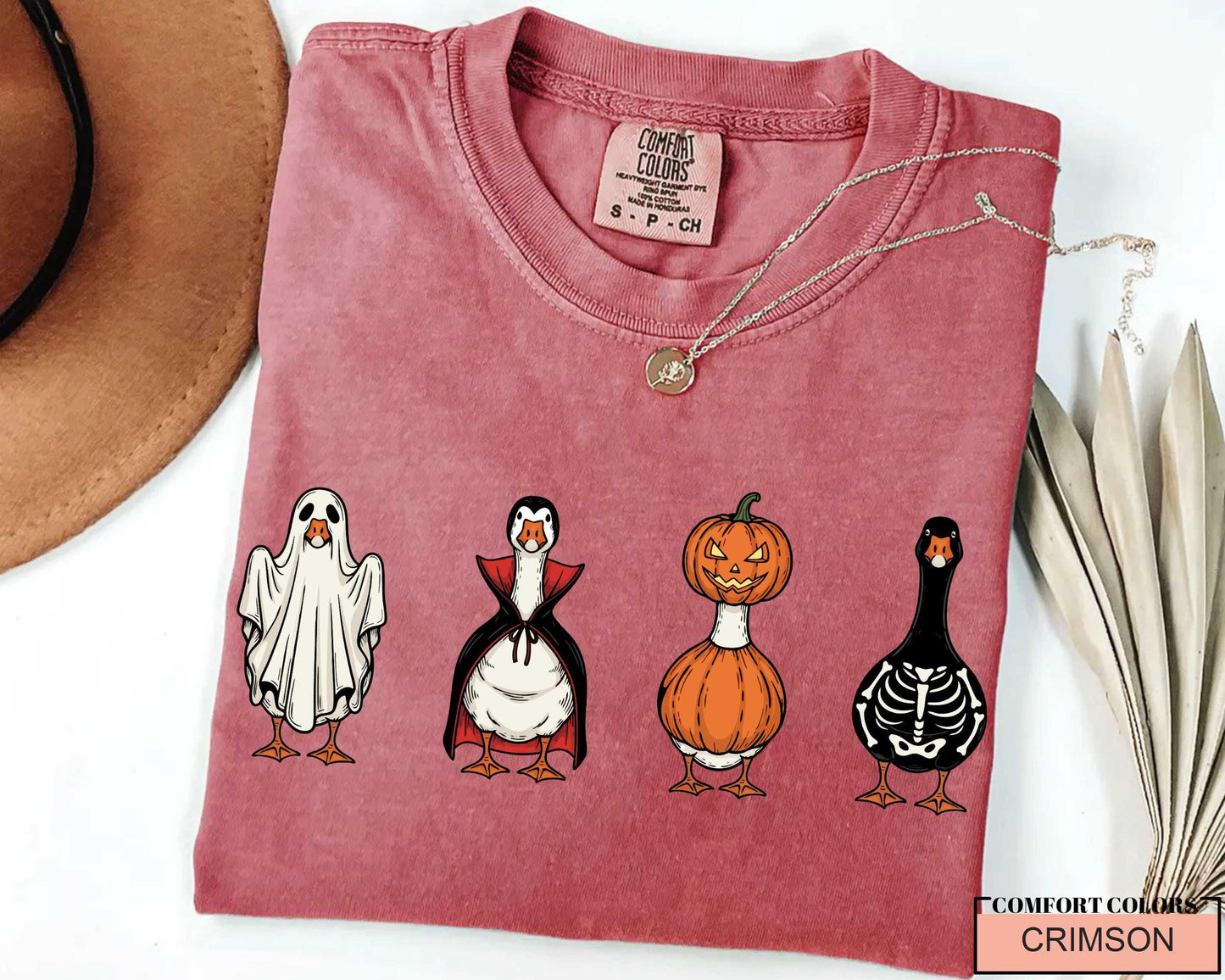 Funny Halloween Goose T-Shirt: Spooky Ghost, Pumpkin, Vampire Costume
