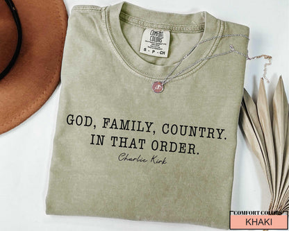God Family Country Shirt: Christian Patriotic USA Pride - Comfort Colors Tee
