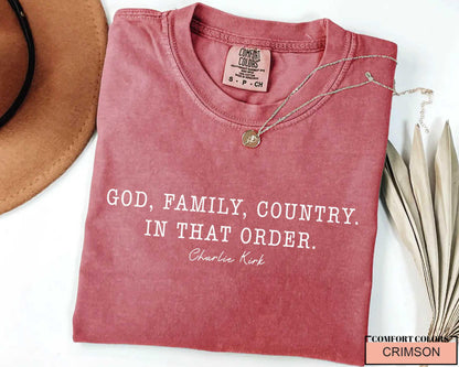 God Family Country Shirt: Christian Patriotic USA Pride - Comfort Colors Tee