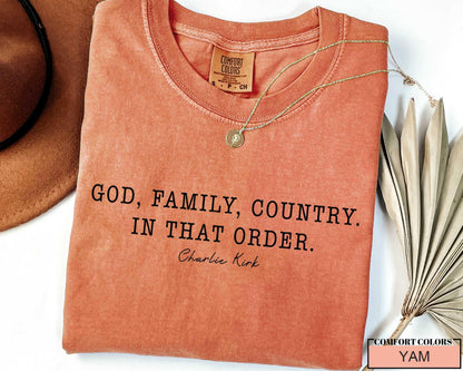 God Family Country Shirt: Christian Patriotic USA Pride - Comfort Colors Tee