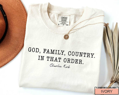 God Family Country Shirt: Christian Patriotic USA Pride - Comfort Colors Tee