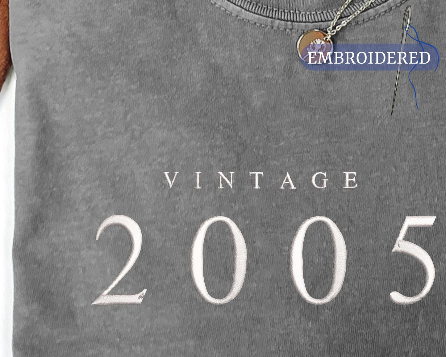 Embroidered 20th Birthday Shirt - Custom Year Vintage 2005 Unisex Tee for Girlfriend or Boyfriend