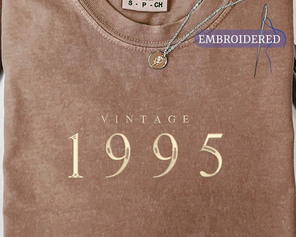 Vintage 1995 Embroidered Shirt - Personalized 30th Birthday Gift