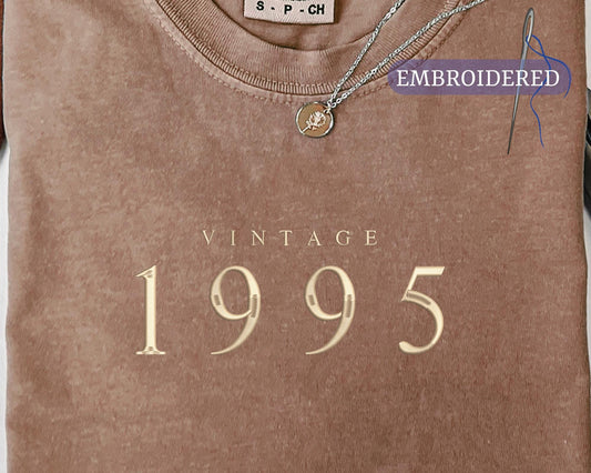 Vintage 1995 Embroidered Shirt - Personalized 30th Birthday Gift