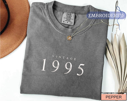 Vintage 1995 Embroidered Shirt - Personalized 30th Birthday Gift