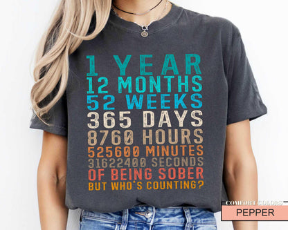 One Year Sober Shirt: AA NA Recovery Gift