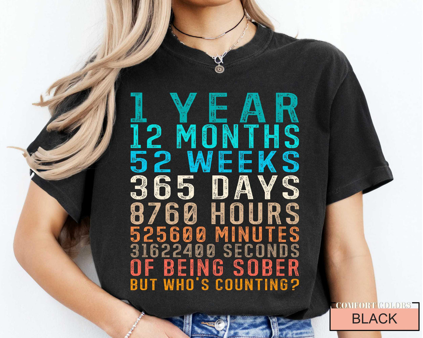 One Year Sober Shirt: AA NA Recovery Gift