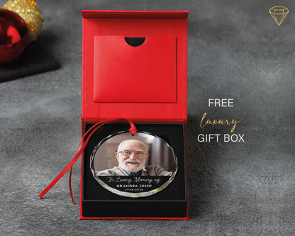 Loved Ones Who Passed Away Custom Memorial Photo Glass Ornament