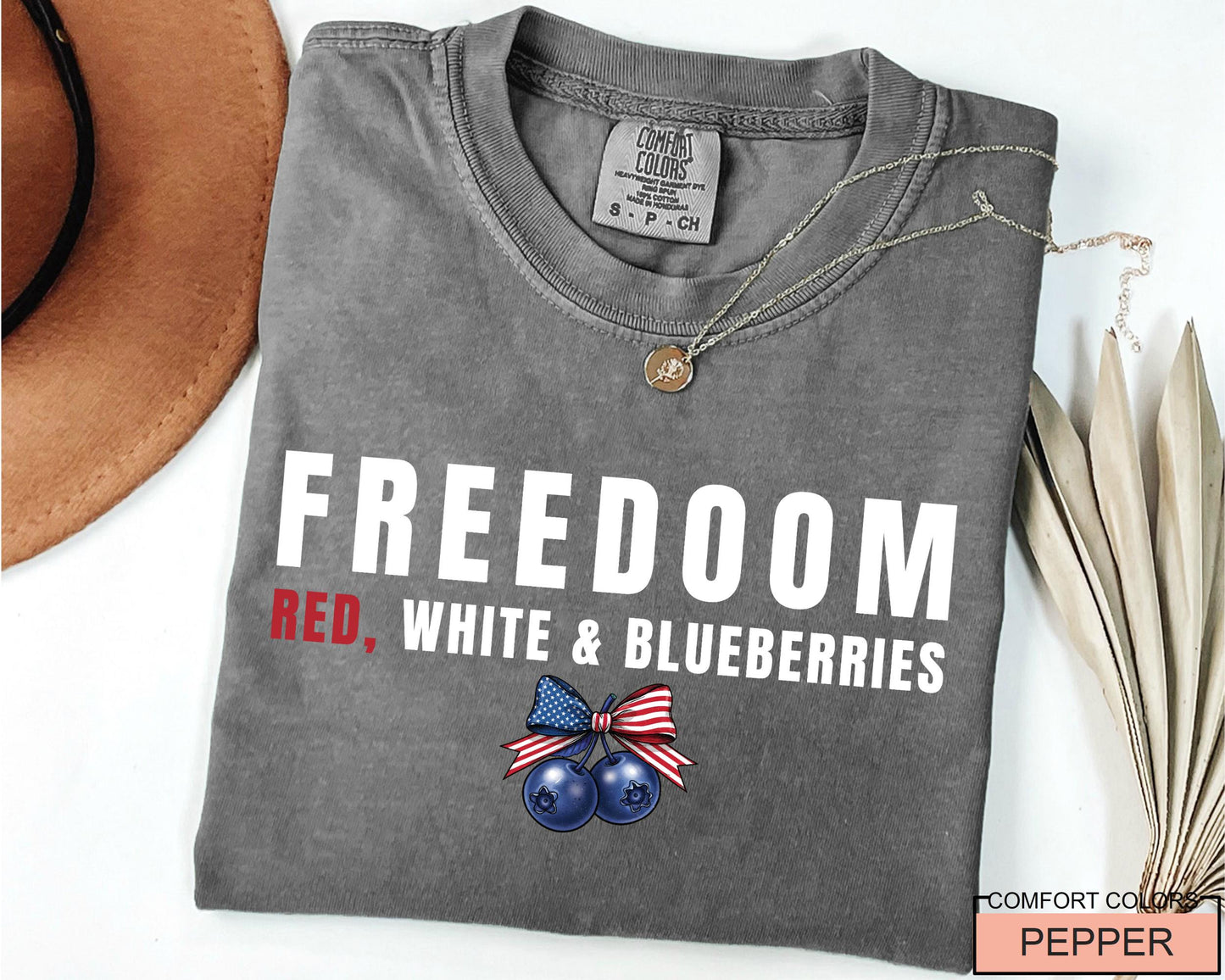 Freedom Red White and Blueberries Coquette Shirt - Charlie Kirk American Flag Liberty Independence Top