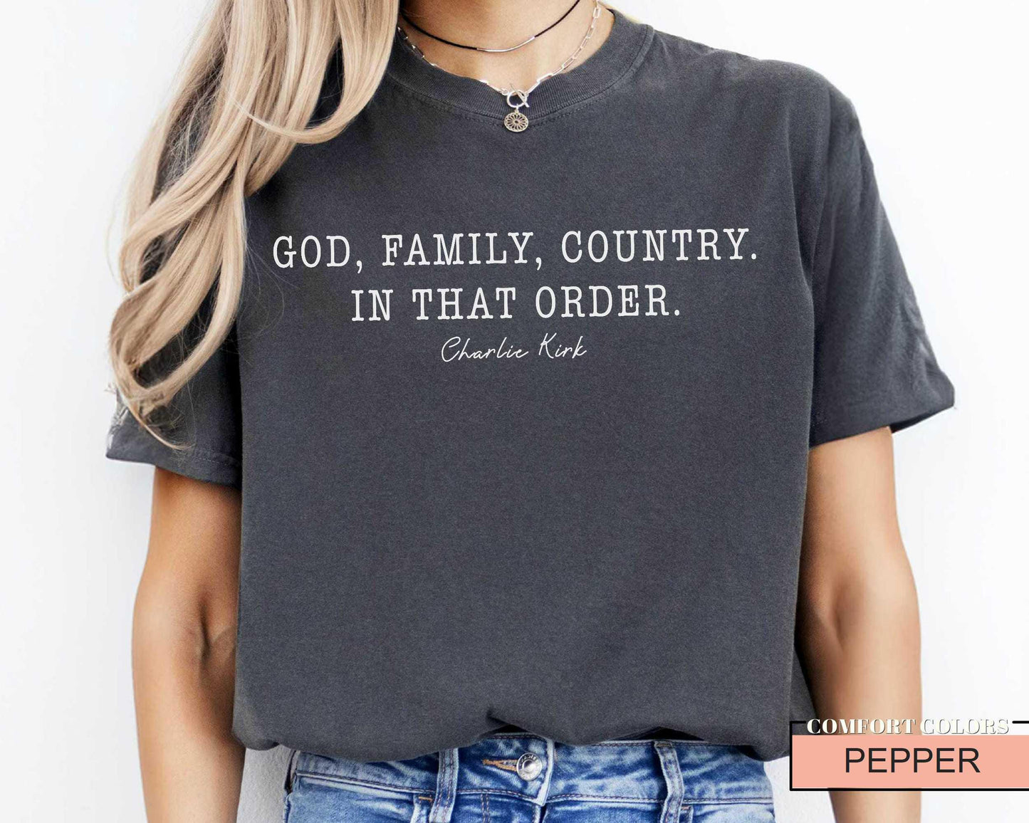 God Family Country Shirt: Christian Patriotic USA Pride - Comfort Colors Tee
