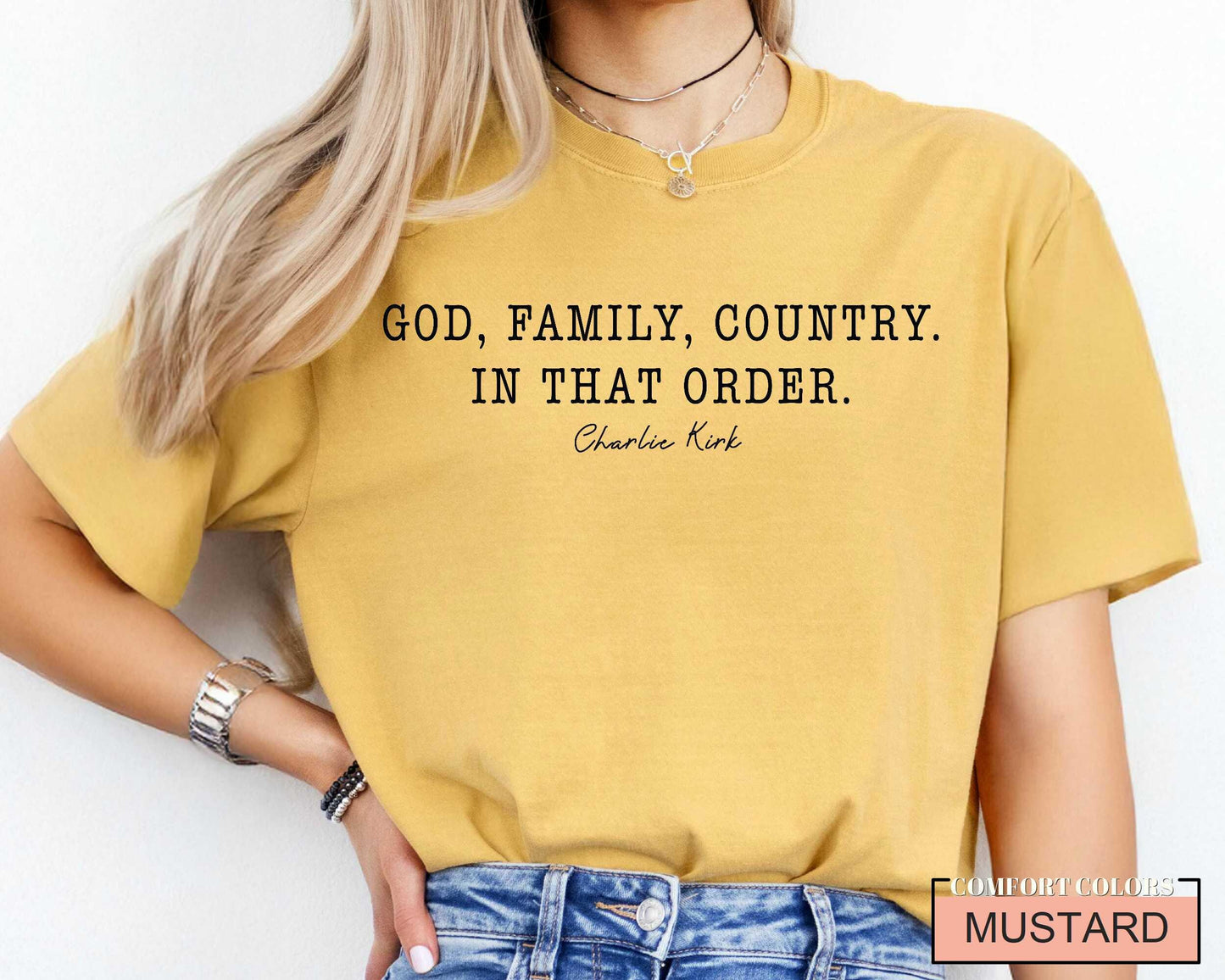 God Family Country Shirt: Christian Patriotic USA Pride - Comfort Colors Tee