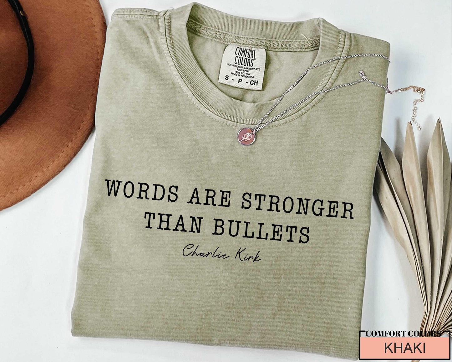 Words Are Stronger Than Bullets Charlie Kirk Shirt - Freedom of Speech Political Quote Top