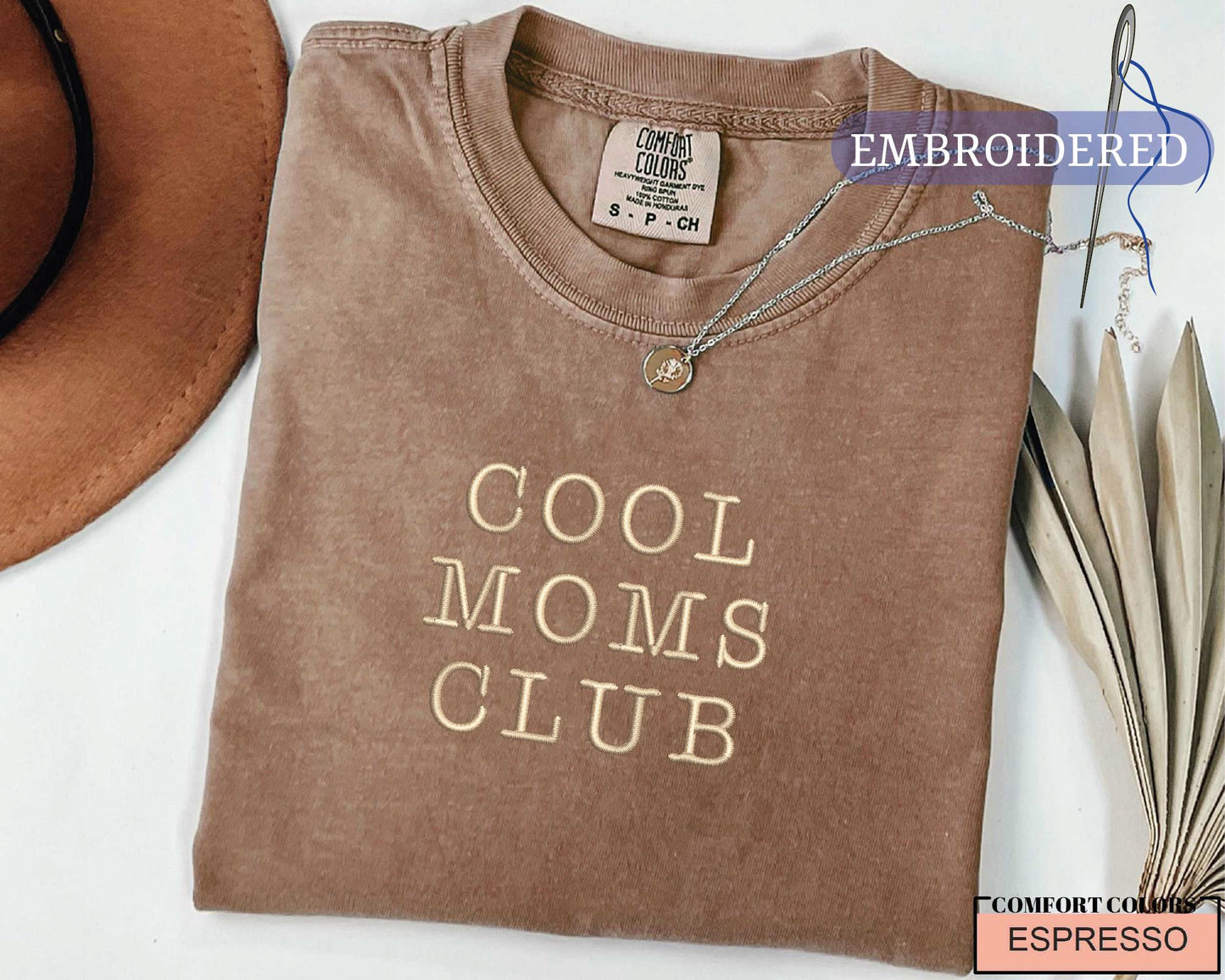 Cool Moms Club Embroidered Shirt - New Mother Outfit