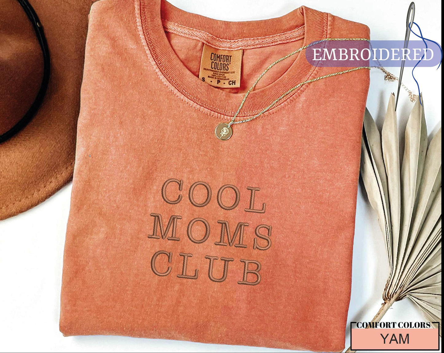 Cool Moms Club Embroidered Shirt - New Mother Outfit
