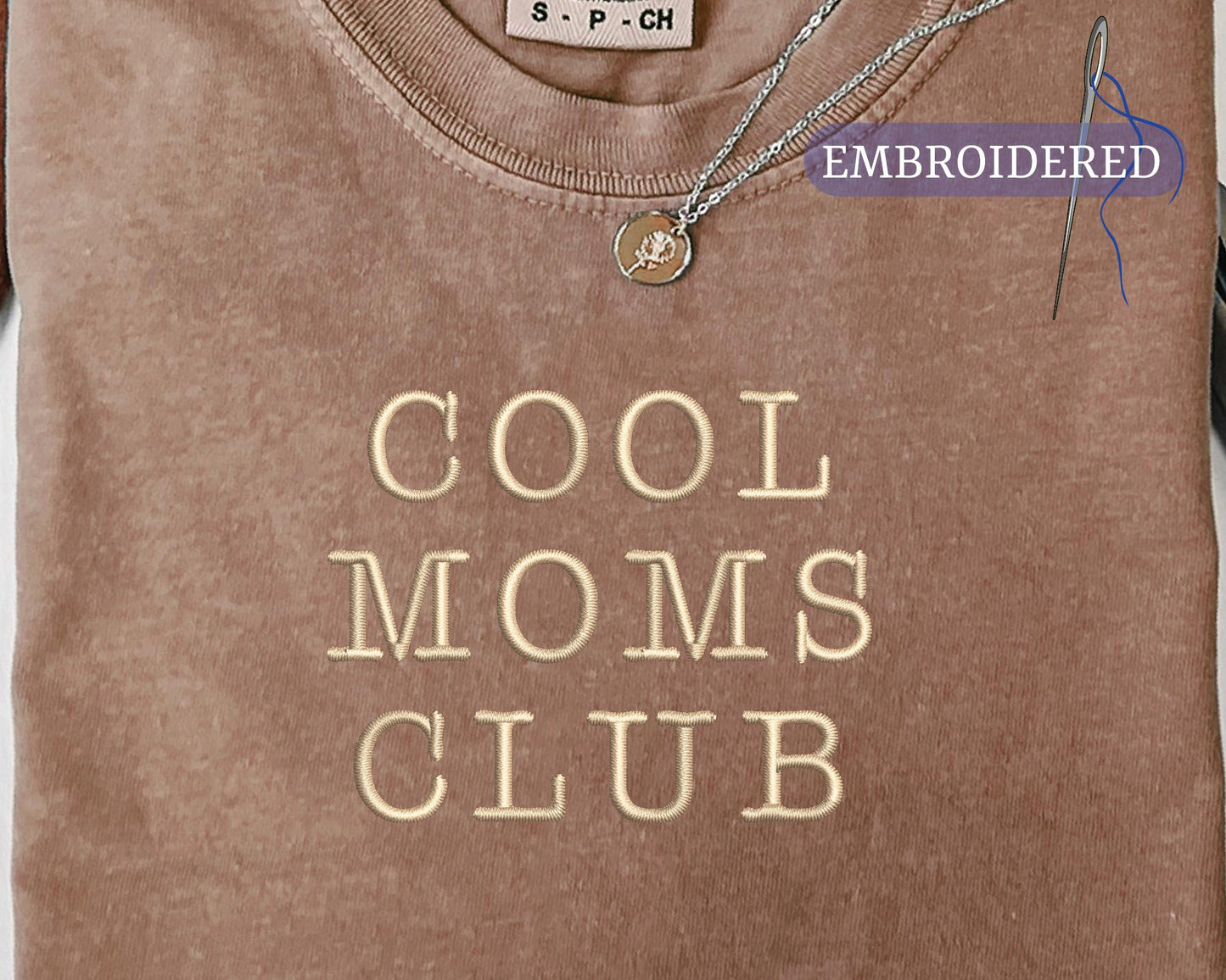 Cool Moms Club Embroidered Shirt - New Mother Outfit