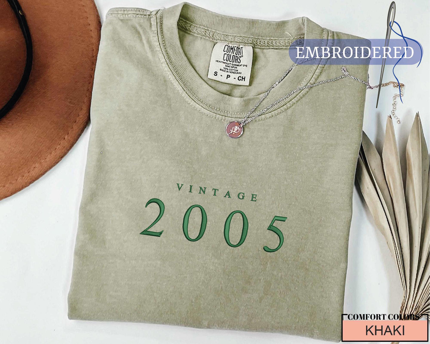 Embroidered 20th Birthday Shirt - Custom Year Vintage 2005 Unisex Tee for Girlfriend or Boyfriend