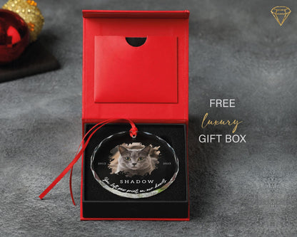 Custom Cat Photo Memorial Glass Ornament - Loss of Kitten Picture