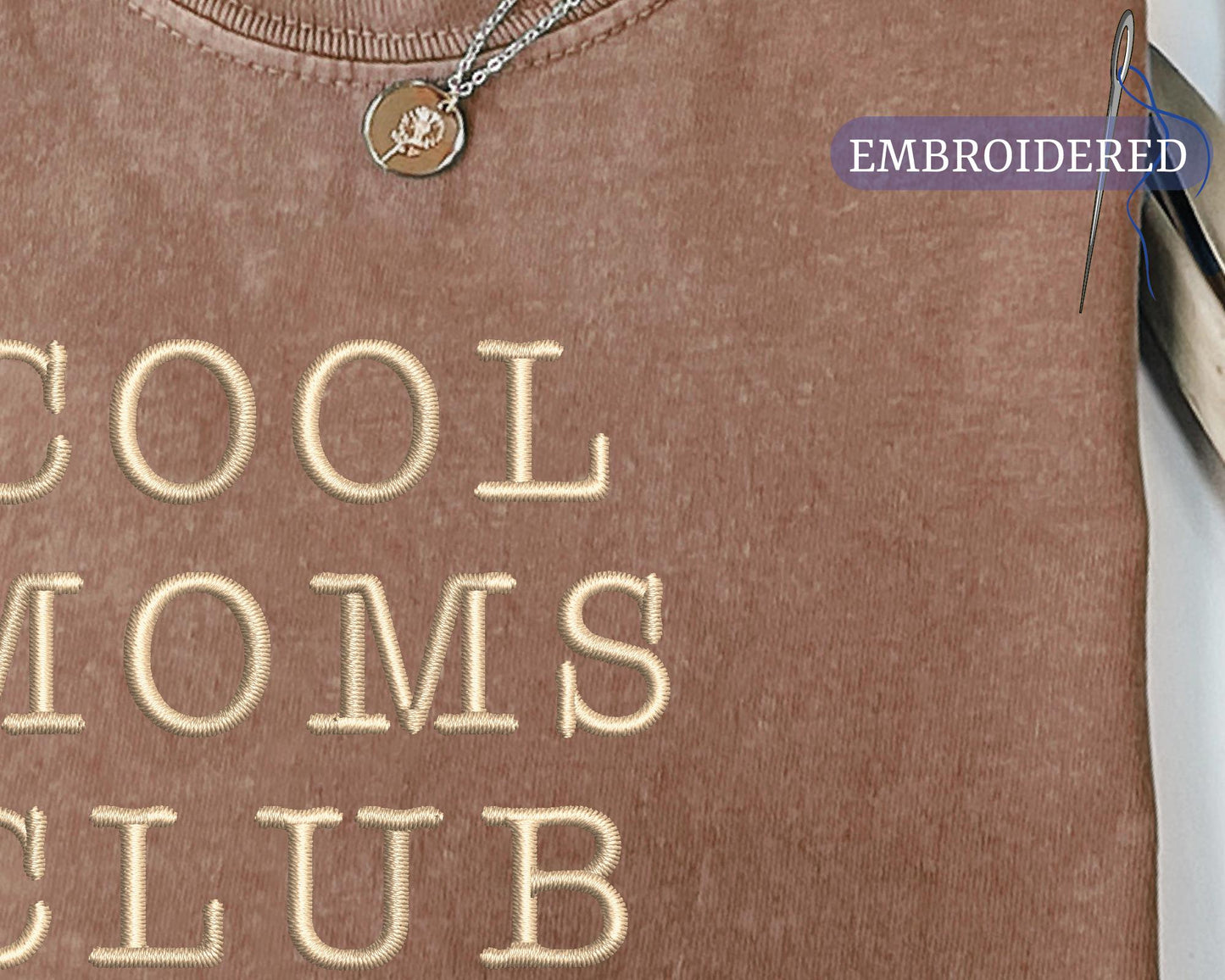 Cool Moms Club Embroidered Shirt - New Mother Outfit