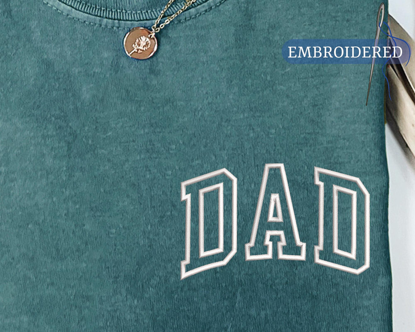 Dad Embroidered Pocket Design Shirt - New Father Keepsake for Pregnancy Announcement