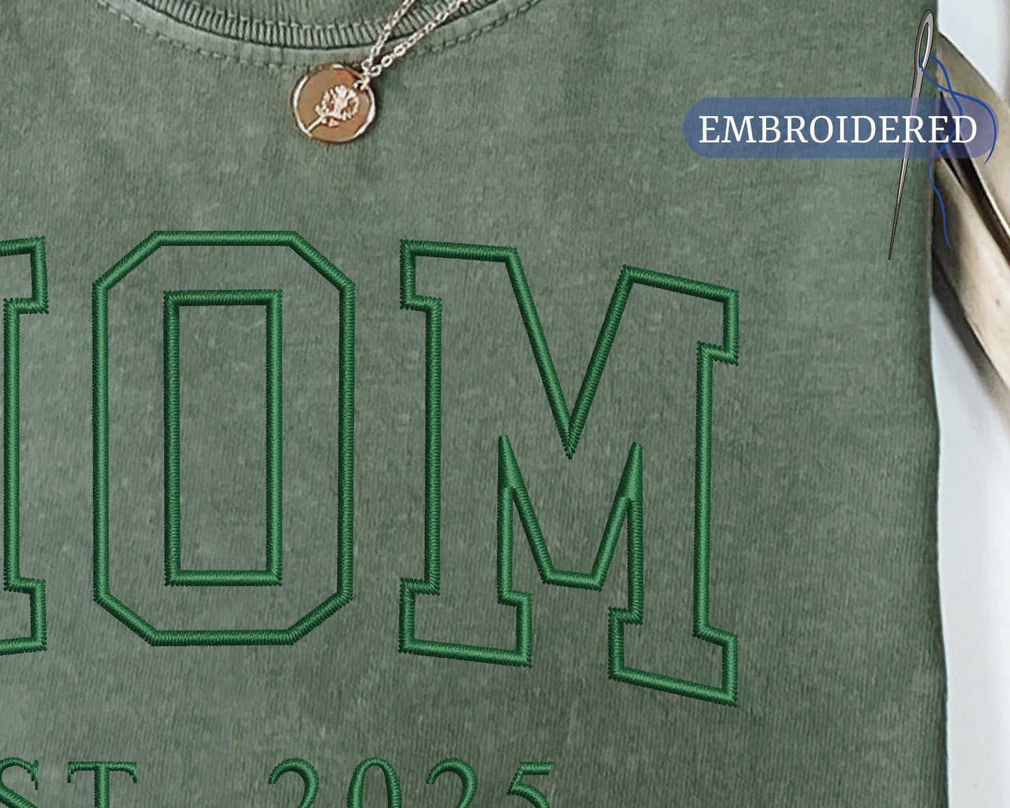 Personalized Mom Est Year Embroidered Shirt - Custom New Mom Outfit
