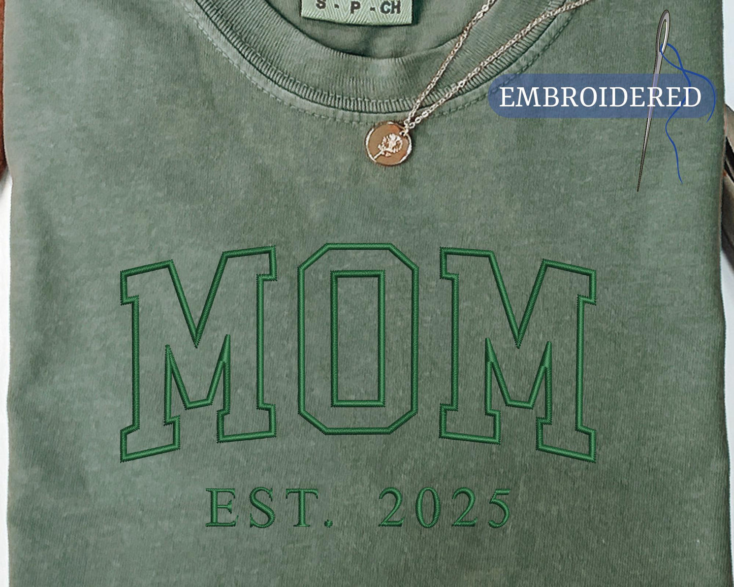 Personalized Mom Est Year Embroidered Shirt - Custom New Mom Outfit